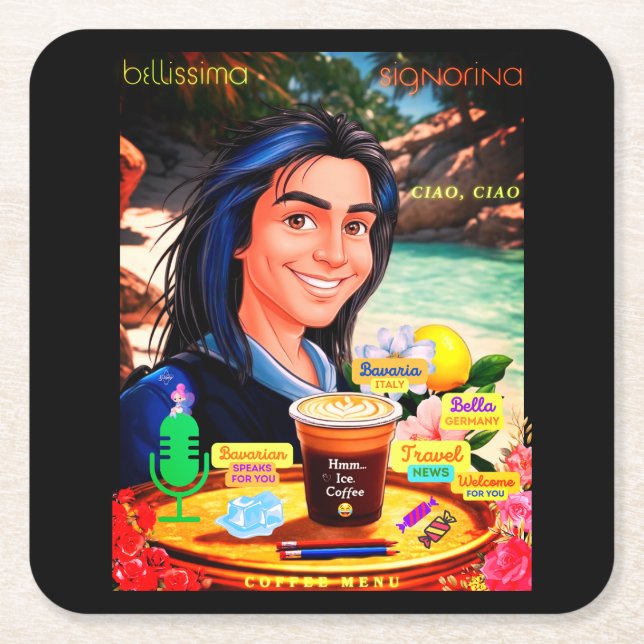 Belissima Square Paper Coaster (Front)