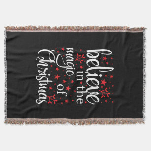 Belive in The Magic Of Christmas Throw Blanket