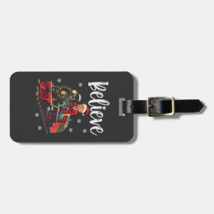 Belive Trump Riding a Train Christmas Santa Apron Luggage Tag