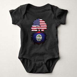 Belize Belizean American USA Tree Roots Flag Baby Bodysuit