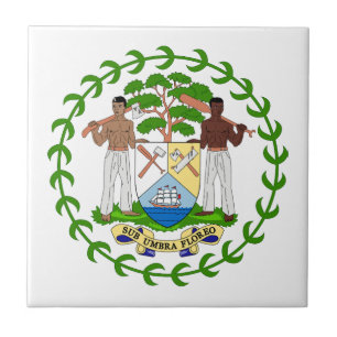 Belize country coat arms symbol emblem flag ceramic tile