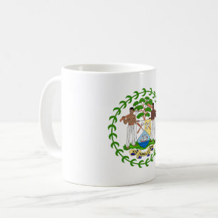 Belize country coat arms symbol emblem flag coffee mug