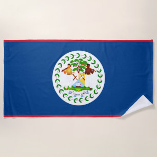 Belize flag Beach Towel