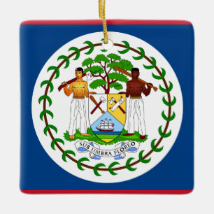Belize Flag Ceramic Ornament