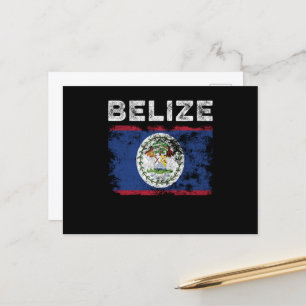 Belize Flag Distressed - Belizean Flag Postcard