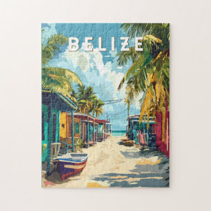 Belize Illustration Travel Art Vintage Jigsaw Puzzle