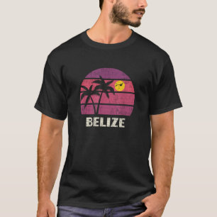 Belize Retro Surfer Beach Vintage Sunset Love T-Shirt