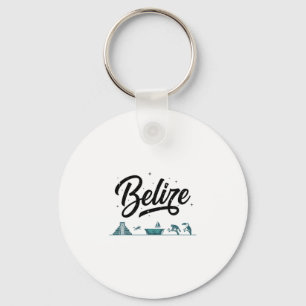 Belize Skyline Travel Vacation Outfits Key Ring