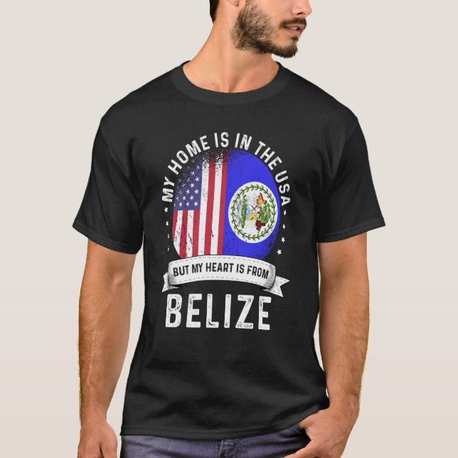 Belizean American Patriot Grown Proud Home USA Fla T-Shirt (Front)