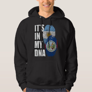 Belizean And Argentinian Mix DNA Flag Heritage Hoodie