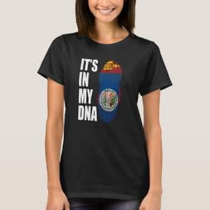 Belizean And Mongolian Mix DNA Heritage Flag T-Shirt