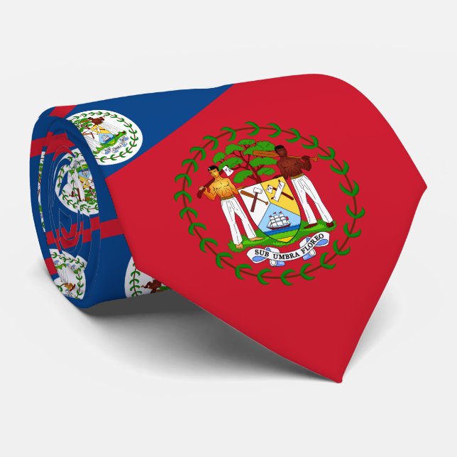 Belizean Flag and Coat of Arms, Belise Tie (Rolled)