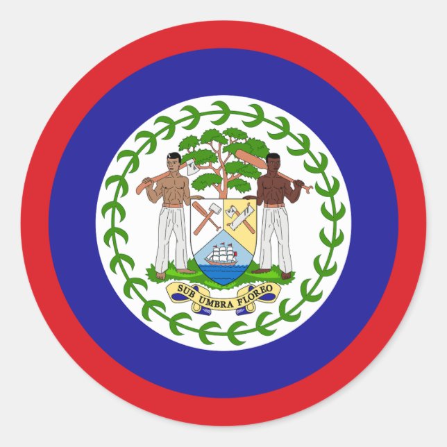 Belizean Flag Classic Round Sticker (Front)