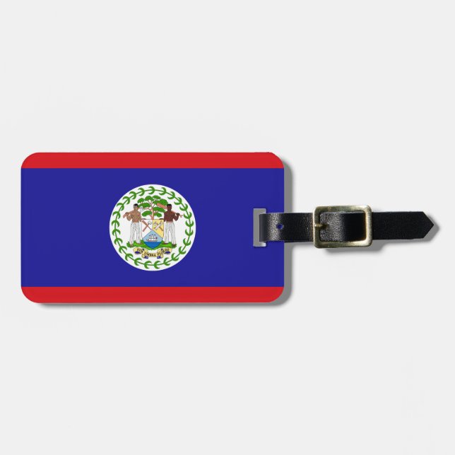 Belizean Flag Luggage Tag (Front Horizontal)