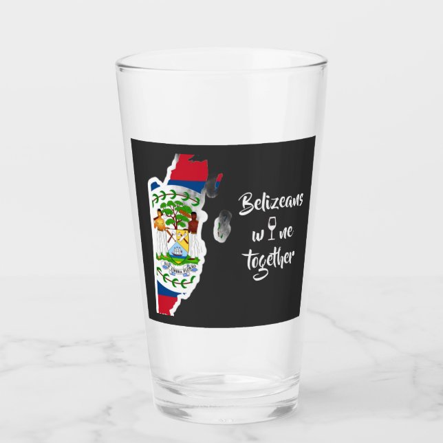 Belizeans Wine Together Glass (Front)