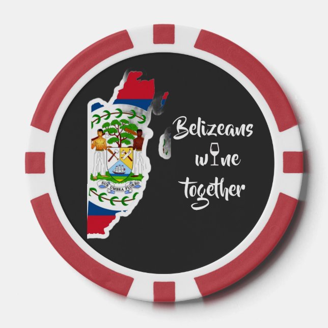 Belizeans Wine Together Poker Chips (Front)