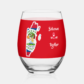 Belizeans Wine Together Stemless Wine Glass