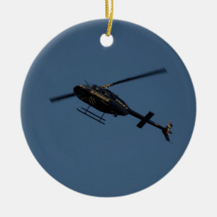Bell 206B-3 JetRanger III Helicopter. Ceramic Tree Decoration