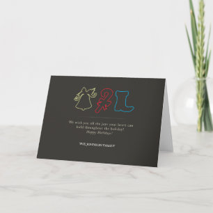 bell, candy cane & boots holiday card
