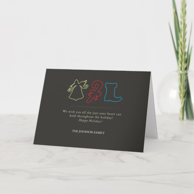 bell, candy cane & boots holiday card (Front)