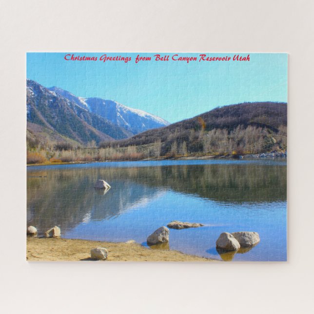 Bell Canyon Reservoir Utah. Christmas Greetings Jigsaw Puzzle (Horizontal)