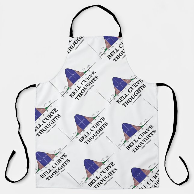 Bell Curve Thoughts Statistics Humour Apron (Front)
