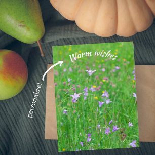 Bell-flower on a green meadow  postcard