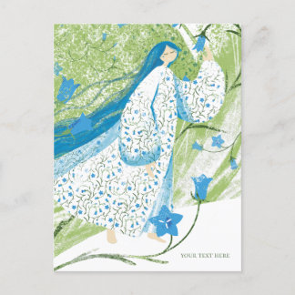 bell flowers postcard