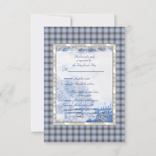 Bell of Borders Tartan RSVP Card (Front)