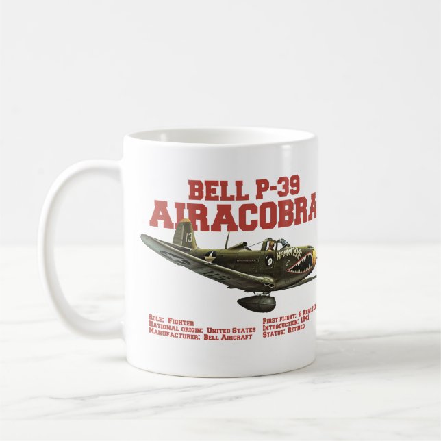 Bell P-39 Airacobra | WW2 Plane Coffee Mug (Left)