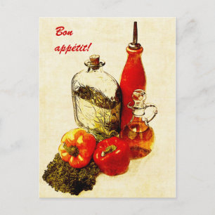 bell pepper and oils bon appetit postcard