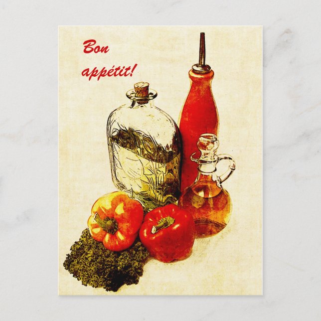 bell pepper and oils bon appetit postcard (Front)