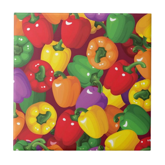 Bell Pepper Pattern Ceramic Tile (Front)