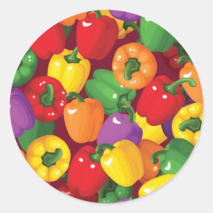 Bell Pepper Pattern Classic Round Sticker