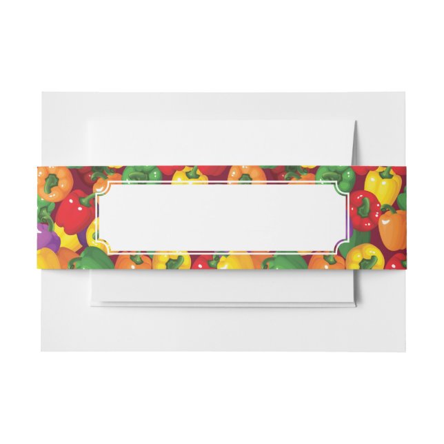 Bell Pepper Pattern Invitation Belly Band (Front Example)