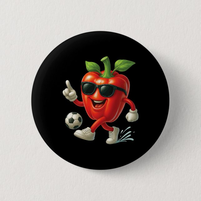 Bell Pepper Soccer  6 Cm Round Badge (Front)