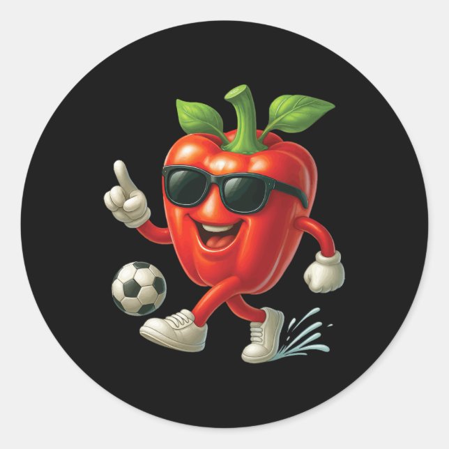 Bell Pepper Soccer  Classic Round Sticker (Front)