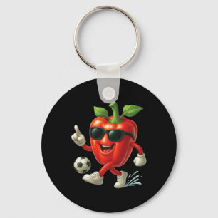 Bell Pepper Soccer Key Ring