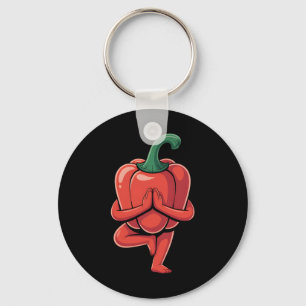 Bell Pepper Yoga  Key Ring