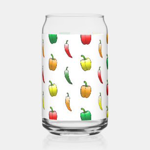 Bell Peppers and Long Sweet Peppers Can Glass