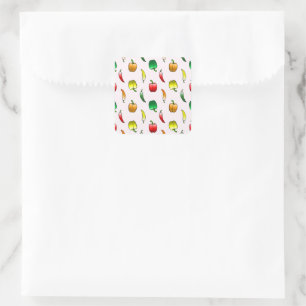 Bell Peppers and Long Sweet Peppers Square Sticker