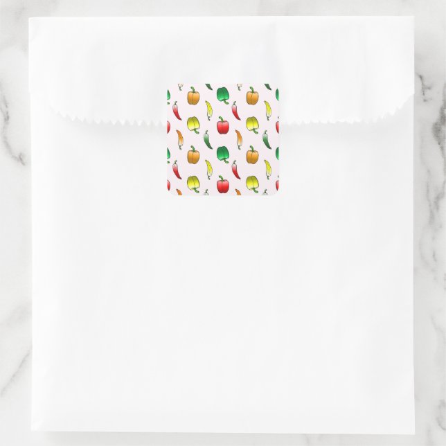 Bell Peppers and Long Sweet Peppers Square Sticker (Bag)
