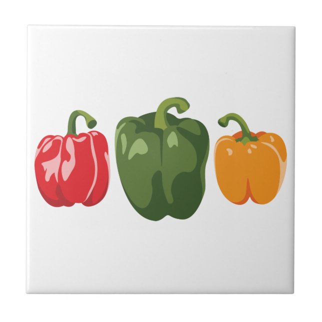 Bell Peppers Ceramic Tile (Front)