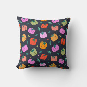 Bell Peppers Hand Drawn Vegetable Cushion