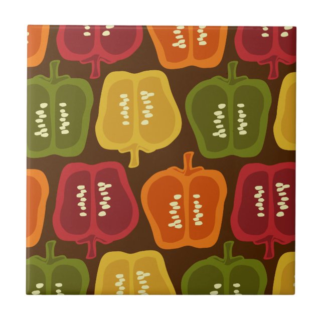 Bell Peppers Tile Trivet (Front)
