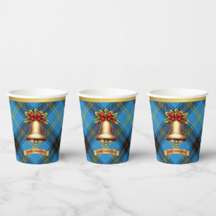 Bell Personalised Tartan Christmas  Paper Cups