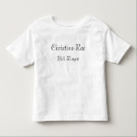 "Bell Ringer" w/ Name Toddler T-Shirt<br><div class="desc">A great souvenir for your bell ringer,  to be worn during any gathering associated with your wedding day. *Customise to your liking by adding the proper name. You may also wish to change the colour of the text.</div>