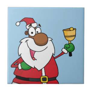 Bell Ringing Black Santa Claus Tile