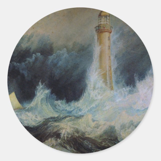 Bell Rock Lighthouse Classic Round Sticker (Front)