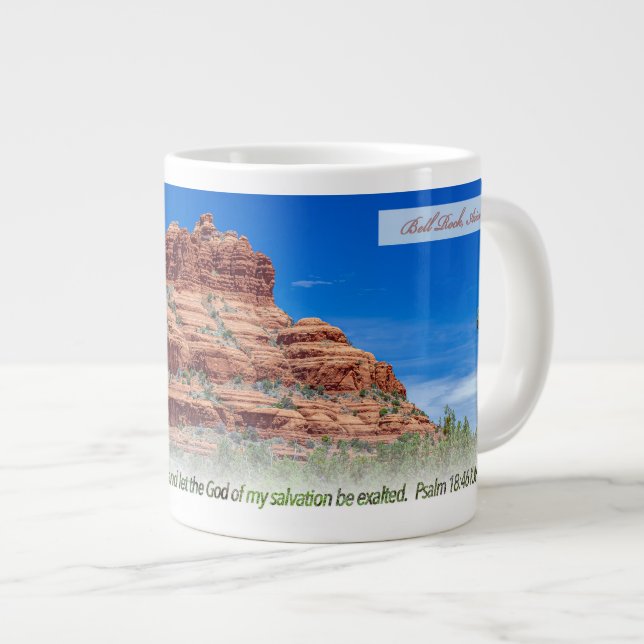 Bell Rock Psalm 18:46 KJV Large Coffee Mug (Front Right)
